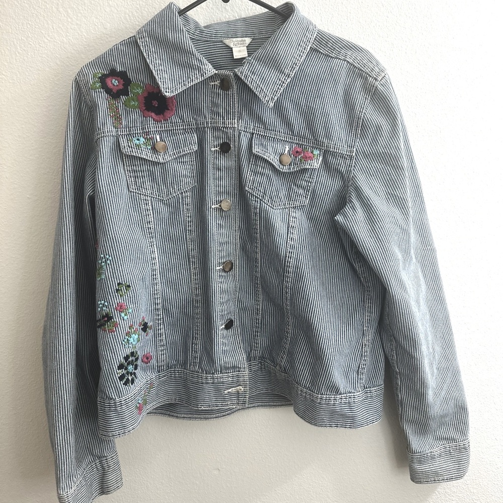 Vintage ADORABLE  Christopher& Banks pinstripe button up jacket